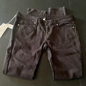 New MANGO black denim jeans with silver glitter dots